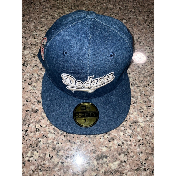 Men's LA Dodgers Denim Hat 7 1/2 - Picture 1 of 7